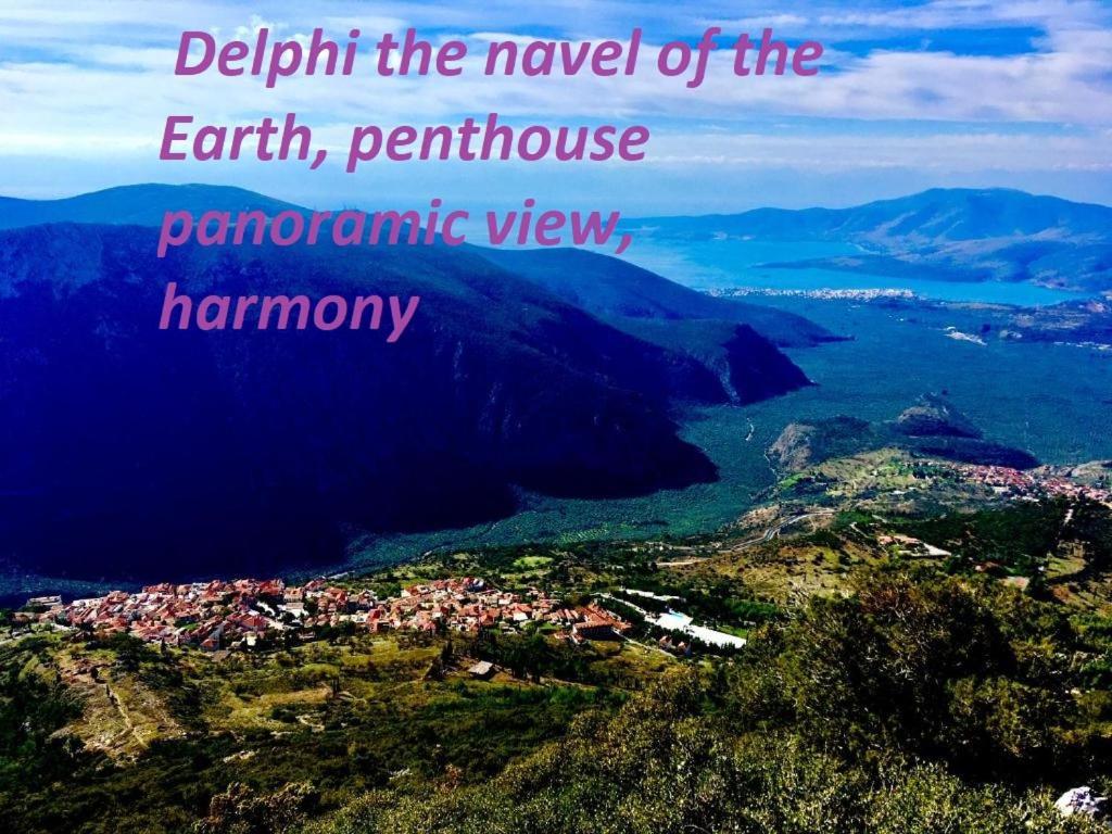 Delphi Celebrity V I P The Navel Of The Earth, Center-Delphi-Penthouse Galaxy&Sky Panoramic View, Harmony&Yoga Apartment Bagian luar foto